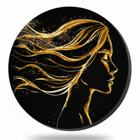 Profilul auriu, d40, pictură pe numere rotundă