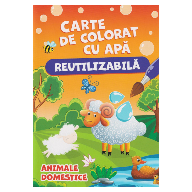 Carte de colorat cu apă. Animale domestice