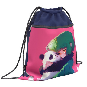 Сумка для обуви ErichKrause с карманом на молнии, Panda Hugs