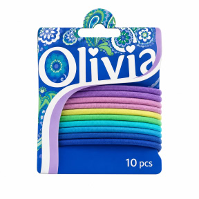 Set de elastice de păr CHA Olivia (10 buc.), Azuriu
