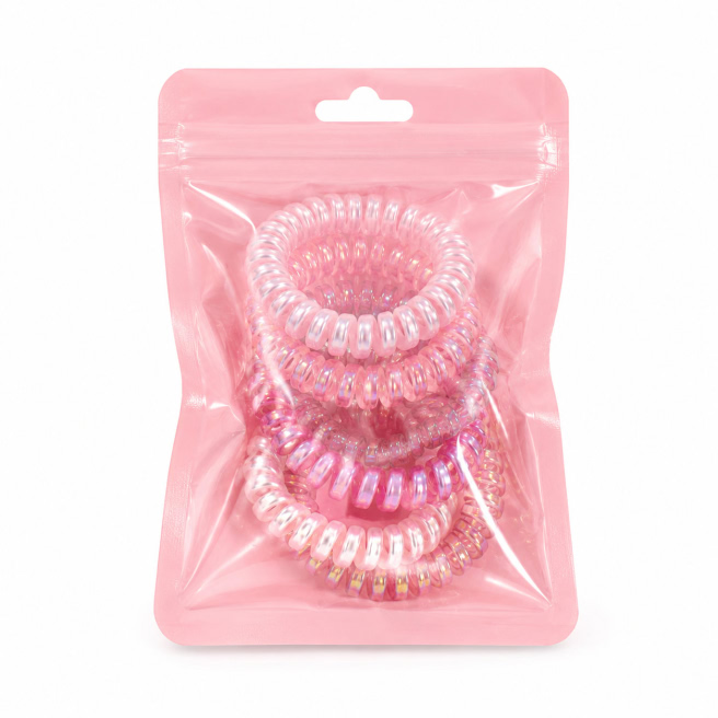 Set agrafe spiralate CHA (6 buc), roz
