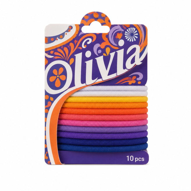 CHA Набор резинок для волос Olivia (10 шт.), яркие