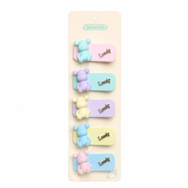 CHA Set agrafe de păr LOVELY BEAR (5 buc)