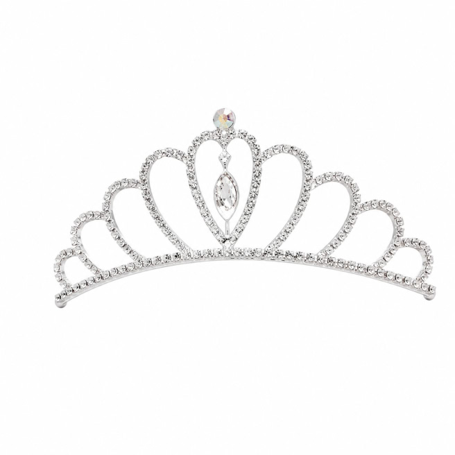 Tiara cu pieptene pentru copii CHA, picătură de cristal
