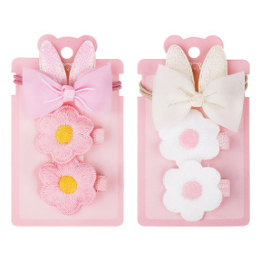 Set de accesorii pentru păr MESHU, elastic 1 buc., diametru 5 cm, agrafe 2 buc., 4 cm, asortate, agățătoare euro