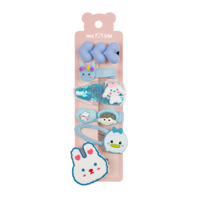 Agrafe pentru păr MESHU, albastre,  6 buc., agățătoare euro