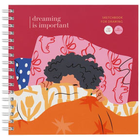 Скетчбук 60 листов, 150х150 MESHU "Pleasure", на гребне, soft-touch, 120 г/м2