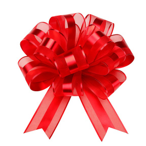 Бант-шар самосборный, красный, 5 см × 200 см, Ø 20–25 см