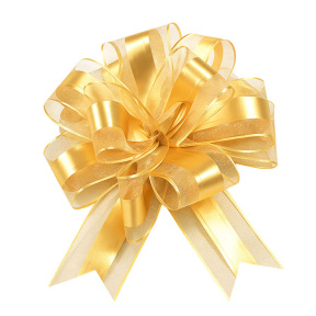 Бант-шар самосборный, золото, 5 см × 200 см, Ø 20–25 см