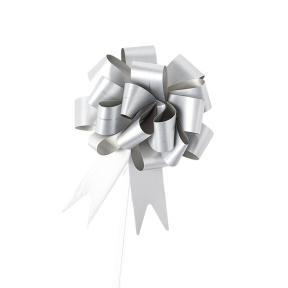 Бант-шар самосборный, серебристый, 1.8×80 см