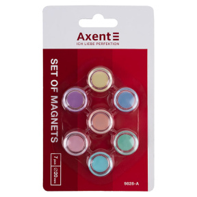 Набор магнитов круглых усиленных (d=20mm, 7 шт) AXENT пастельные
