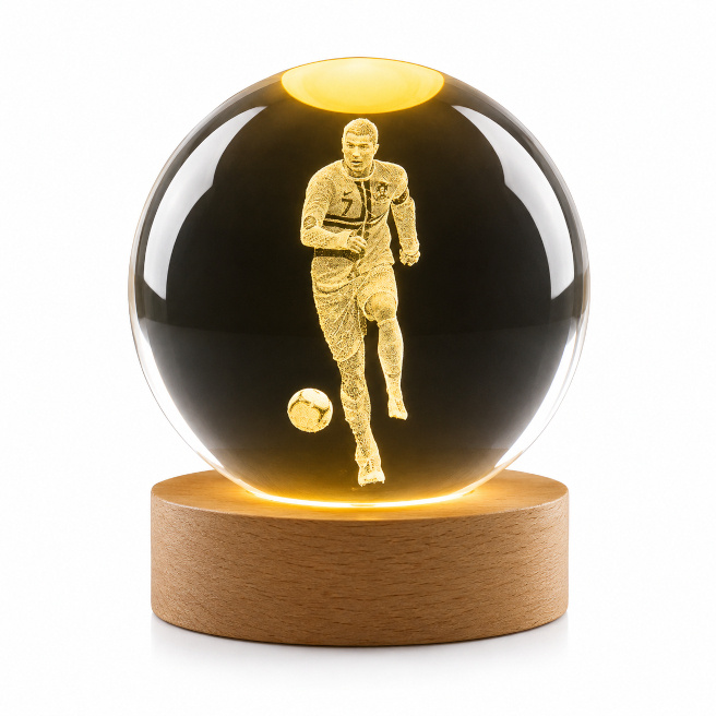 Glob LED decorativ 11.5×8 cm, Fotbalist