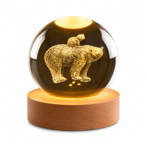 Glob LED decorativ 9×7 cm, Urși polari