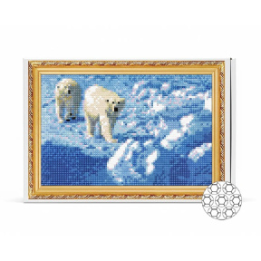 Белые медведи, 20x30 см, алмазная мозаика