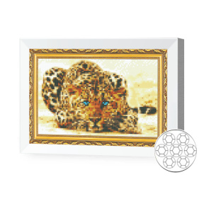 Mozaic cu diamante 20x30 cm Pradator cu ochi albastri