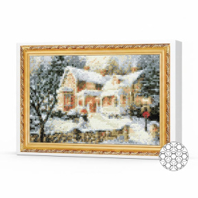 Домик в зимнем лесу, 20x30 см, алмазная мозаика