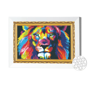 Mozaic cu diamante 20x30 cm Leul curcubeu