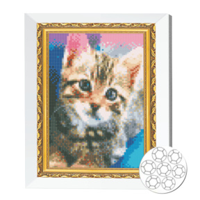 Mozaic cu diamante 20x30 cm Motanas in dungi