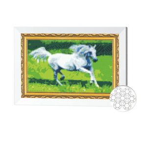 Mozaic cu diamante 20x30 cm Calul alb