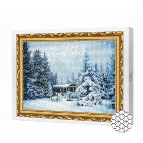 Снегопад в горах, 20x30 см, алмазная мозаика