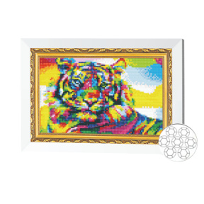 Mozaic cu diamante 20x30 cm Tigru curcubeu