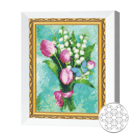 Mozaic cu diamante 20x30 cm Lalele si lacramioare