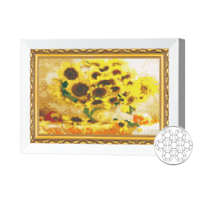 Mozaic cu diamante 20x30 cm Un buchet urias de floarea-soarelui