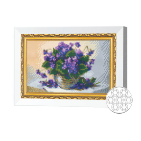Mozaic cu diamante 20x30 cm Violete in ghiveci