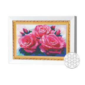 Mozaic cu diamante 20x30 cm Trandafiri roz