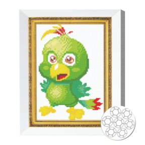Mozaic cu diamante 20x30 cm Papagal verde