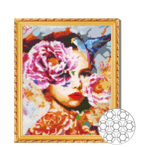 Mozaic cu diamante 30x40 cm Portret in flori