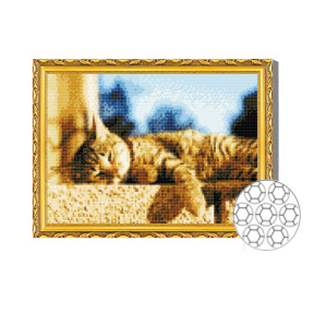 Mozaic cu diamante 30x40 cm Motan adormit