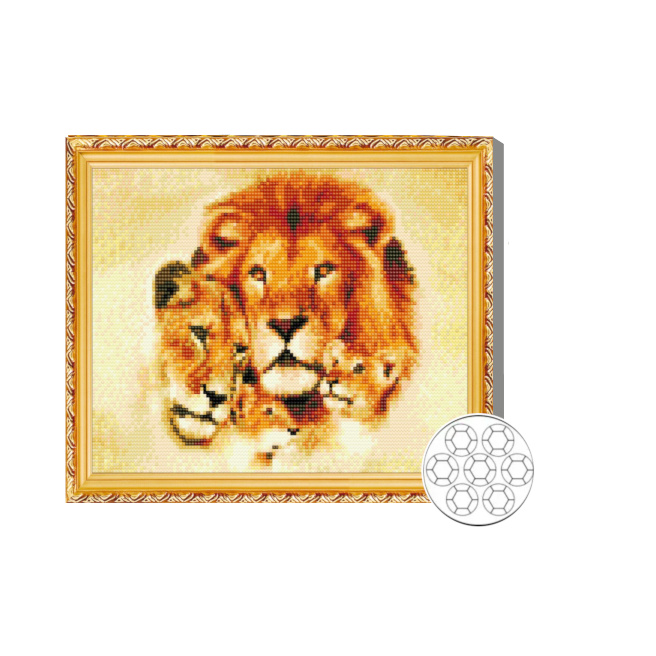 Mozaic cu diamante 30x40 cm Familie de lei