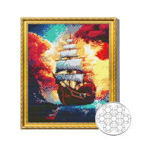 Mozaic cu diamante 30x40 cm Corabie in tara magica