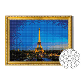 Turnul Eiffel seara 30x40 cm Mozaic cu diamante