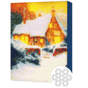 Теплый домик в зимнем лесу,Алмазная мозаика 30x40 см