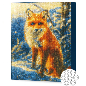 Лиса в зимнем лесу,Алмазная мозаика 30x40 см