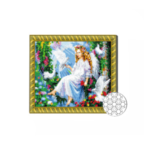 Mozaic cu diamante 30x40 cm Inger si porumbei