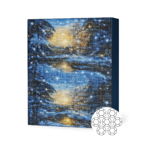 Река в зимнем лесу,Алмазная мозаика 30x40 см