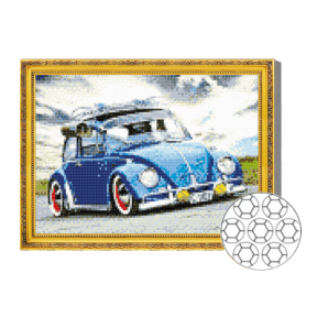 Mozaic cu diamante 30x40 cm Masina albastra