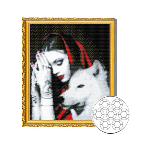 Mozaic cu diamante 30x40 cm Fata si lupoaica