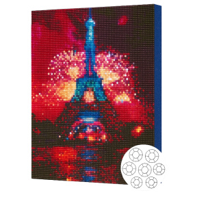Фейерверки у Эйфелевой башни,алмазная мозаика 30x40 см