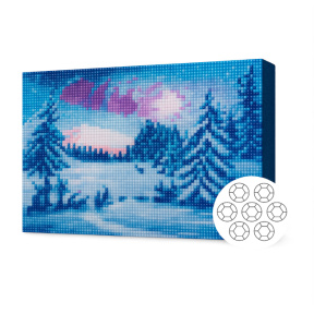 Звездопад и северное сияние,Алмазная мозаика 30x40 см