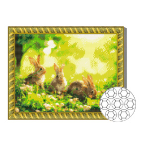 Кролики в лесу 30x40 см Алмазная мозаика