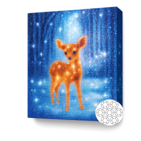 Олененок в лесу,Алмазная мозаика 30x40 см