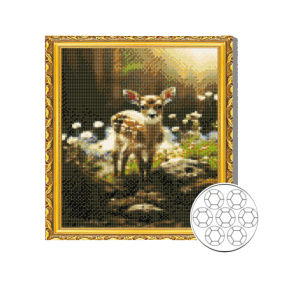 Mozaic cu diamante 30x40 cm Pui de cerb in padure de primavara