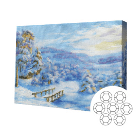 Зимний лес.Алмазная мозаика 40x50 см