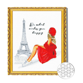 Mozaic cu diamante 40x50 cm Fata in Paris