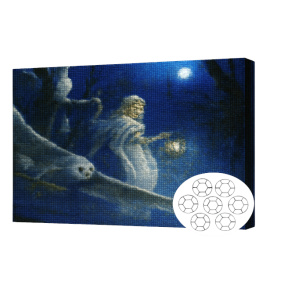 Зимняя волшебница в лесу.Алмазная мозаика 40x50 см