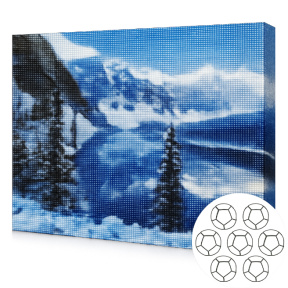 Озеро в горах.Алмазная мозаика 40x50 см